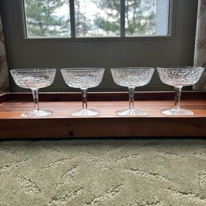 Set of 4 Lismore by Waterford crystal champagne/tall sherbet glasses Ireland